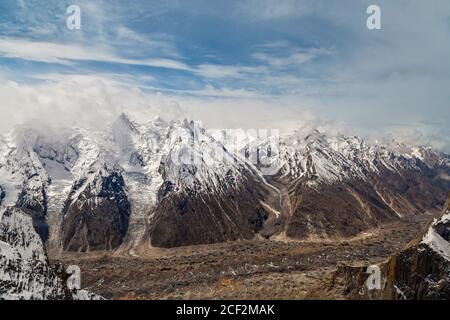 Gletscher in Karakorum Range Pakistan Stockfoto