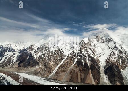 Gletscher in Karakorum Range Pakistan Stockfoto