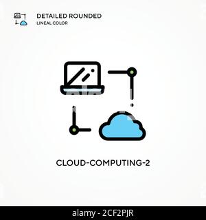 Vektorsymbol für Cloud-Computing-2. Moderne Vektorgrafik Konzepte. Einfach zu bearbeiten und anzupassen. Stock Vektor