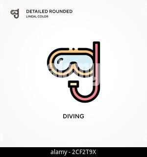 Vektorsymbol für Tauchgänge. Moderne Vektorgrafik Konzepte. Einfach zu bearbeiten und anzupassen. Stock Vektor