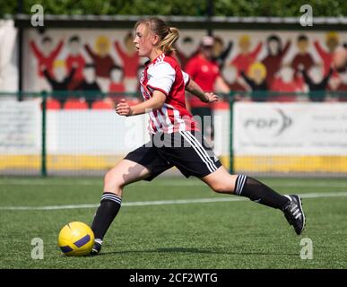 London, Großbritannien. August 2020. Brentford FC Women gegen Portsmouth Women im Bedfont Sports Ground für eine Vorsaison freundlich. Stockfoto