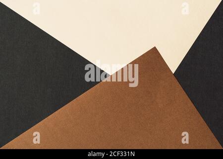 Papier für Pastell Überlappung in schwarz, beige und Terrakotta Farben für Hintergrund, Banner, Präsentationsvorlage. Kreative moderne trendige Hintergrund-Design Stockfoto