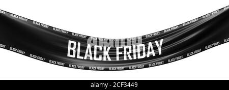 Black friday Banner auf weißem Hintergrund 3D-Rendering Stockfoto