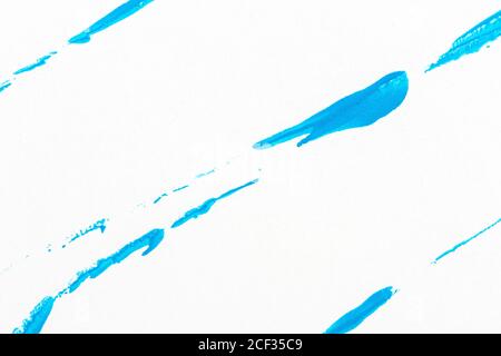 Blau gesäumt abstrakte Acryl Kunst Hintergrund. Gestempelt Textur hautnah. Stockfoto