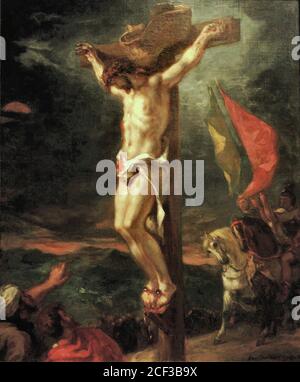 Delacroix Eugène - Christus am Kreuz 2 - Französisch Schule - 19. Jahrhundert Stockfoto