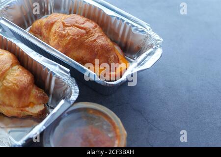 Sub-Sandwich in einem Take-Away-Container, Close Up Stockfoto