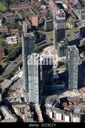 Luftaufnahme des Deansgate Square (ehemals Owen Street Development) In Manchester Stockfoto