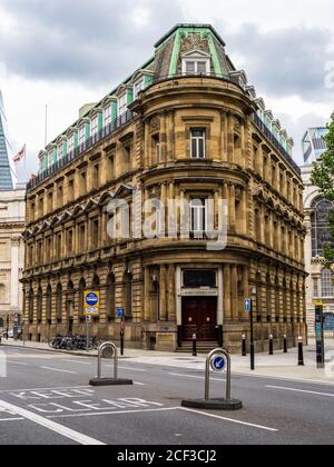 1 Queen Victoria Street London - beherbergt das City of London Magistrates' Court. Architekt John Whichcord Jr, 1873. Stockfoto