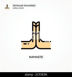 Namaste-Vektorsymbol. Moderne Vektorgrafik Konzepte. Einfach zu bearbeiten und anzupassen. Stock Vektor