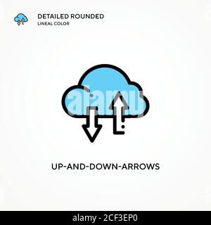 Vektorsymbol mit auf- und Abwärtspfeilen. Moderne Vektorgrafik Konzepte. Einfach zu bearbeiten und anzupassen. Stock Vektor