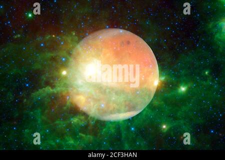 Planet Mars. Solaranlage. Kosmos Kunst. Elemente dieses Bildes von NASA eingerichtet Stockfoto