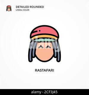 Vektorsymbol Rastafari. Moderne Vektorgrafik Konzepte. Einfach zu bearbeiten und anzupassen. Stock Vektor