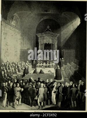 . Lord Gray von der Reform Bill, wobei das Leben von Charles, zweite Earl Gray. Auf ofhis Kollegen. Es war jetzt eine Frage von Stunden. Das Kabinett traf sich mittags in Downing Street und entschied sich, um * volle und unbestreitbare Sicherheit für die Verabschiedung des Bill zu bitten. Gray und Brougham nahmen die Minute des Kabinetts zum König am Str. Jamess Palast hinüber.Er war in der großen Bedrängnis, und die meisten nicht willens, zu folgen.der Nachmittag nahm an, und die Hauptstadt und das Land über die Ausgabe dieses verlängerten Interviews. Atlength William gab Weg, und schrieb die berühmten Worte: Seine Majestät autorisiert Earl Grey, wenn irgendein Hindernis sh Stockfoto