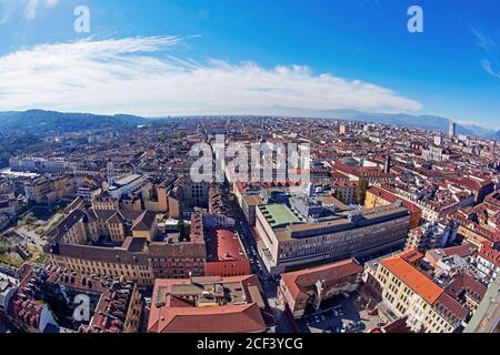 Fischauge Bild der Dächer von Turin, Italien Stockfoto