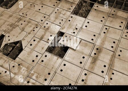 Plasmaschneiden im Werk. Blech schneiden. Details. Stockfoto