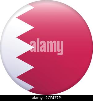 Bahrain Flagge isoliert Vektor. Markierungsknopf Hochglanz. Stock Vektor