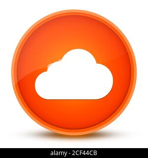 Wolkensymbol isoliert auf abstrakte Darstellung glänzend orange runden Knopf Stockfoto