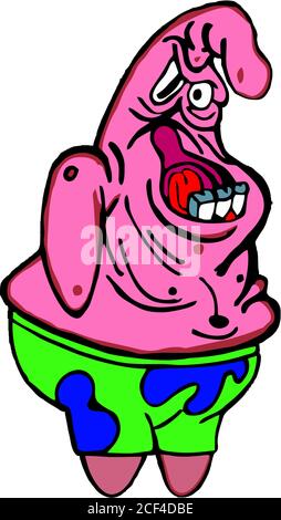 Sieht so aus, als wäre Patrick etwas verwirrt und still Gefroren Stock Vektor