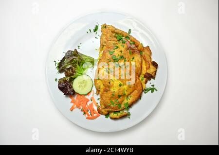 Ei Omelette Essen Salatplatte Stockfoto