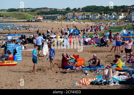 Urlauber am East Beach, Milsey Bay, North Berwick Stockfoto