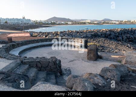 Promenade in Costa Teguise, Lanzarote, Kanarische Inseln, Spanien Stockfoto