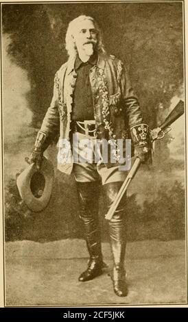 . Spannende Leben von Buffalo Bill, Col. WM. F. Cody, letzter der großen Pfadfinder und Pawnee Bill, Major Gordon W. Lillie (Pawnee Bill) weißer Chef der Pawnees. BUFFALO BILL – DER ABSCHIEDSGRUSS. KAPITEL XXII. Buffalo Bills Abschied im Sattel. Stockfoto