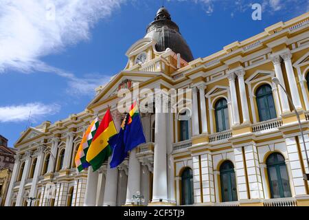 Bolivien La Paz - Legislativpalast von Bolivien - Palacio Legislativo De Bolivia Fassade Stockfoto