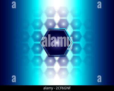 3D Hexagon blau Technologie Hintergrund Illustration Stockfoto
