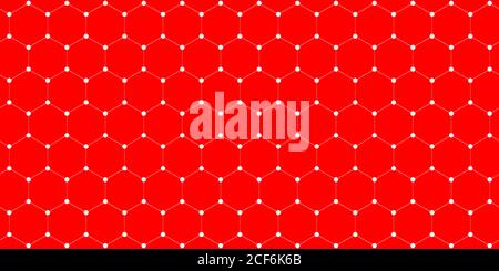 Geometrisches Sechseck und kreisförmiges Muster auf rotem Hintergrund Stockfoto
