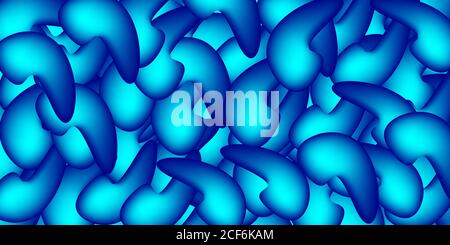 Abstrakte 3D blau geformte Hintergrunddarstellung Stockfoto