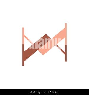 Abstrakter Buchstabe mw mochte Pfeil Dach Logo Vektor Stock Vektor