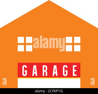 Garage House, einfache geometrische Text logo Vektor Stock Vektor