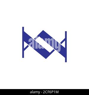 Abstrakter Buchstabe ma verknüpft geometrische Logo Vektor Stock Vektor