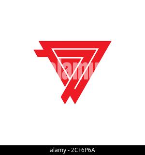 Zahl 7 Dreieck geometrische Pfeil Logo Stock Vektor