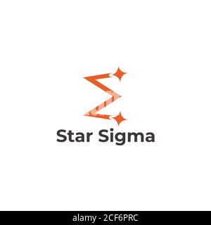 Stern Sigma Symbol einfache Bewegung geometrische Design Logo Vektor Stock Vektor