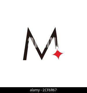 Buchstabe m Stern einfache geometrische Linie Logo Vektor Stock Vektor