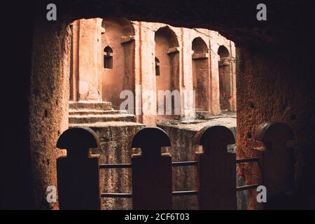 Eine der Felsenkirchen in Lalibela, Äthiopien Stockfoto