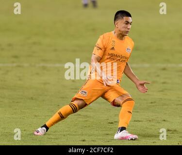 Houston, Texas, USA. September 2020. Houston Dynamo Mittelfeldspieler Memo Rodriguez (8) in der zweiten Halbzeit gegen die Minnesota United im BBVA Stadium in Houston, Texas. Maria Lysaker/CSM/Alamy Live News Stockfoto