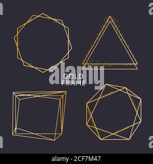 Gold Rahmen Dekor isoliert Vektor glänzend Gold metallischen Gradienten Grenze Muster für Ihr Design Stock Vektor