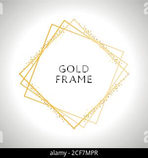 Gold Rahmen Dekor isoliert Vektor glänzend Gold metallischen Gradienten Grenze Muster für Ihr Design Stock Vektor