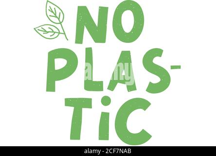 Kein Kunststoff, tolles Design für jeden Zweck. Vektorgrafik Kunststoffabfall. Organisches Zeichen. Stock Vektor