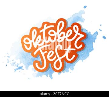 Oktoberfest handgeschriebener Schriftzug. Oktoberfest Typografie Vektor-Design für Grußkarten und Poster. Bier Festival Vektor-Banner. Designvorlage Stock Vektor