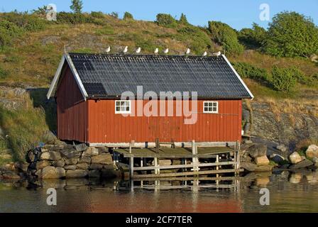 Fischerhütte in Süd-Koster-Insel, Schweden Stockfoto