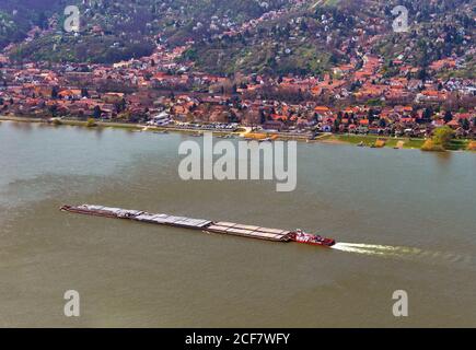 Blick auf die Donau vom Schloss Visegrad. Ungarn Stockfoto