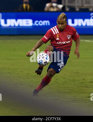 Kansas City, Kansas, USA. September 2020. FC Dallas Mittelfeldspieler Michael Barrios #21 in Aktion. Kredit: Serena S.Y. Hsu/ZUMA Wire/Alamy Live News Stockfoto