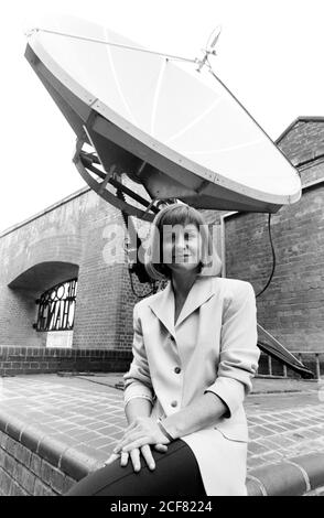 Wettermoderator Sian Lloyd in den Interchange Studios, Oval Road, London, NW1. 28. September 1992. Foto: Neil Turner Stockfoto