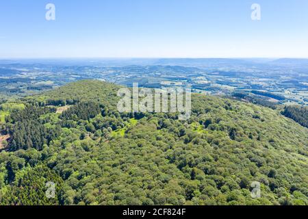 Frankreich, Saone et Loire, regionaler Naturpark von Morvan, Mont Beuvray, Saint Leger sous Beuvray, Bibracte oppidum auf dem Mont Beuvray, Waldmassiv ( Stockfoto