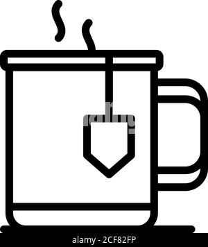 Home Office Tee Tasse Symbol, skizzieren Stil Stock Vektor