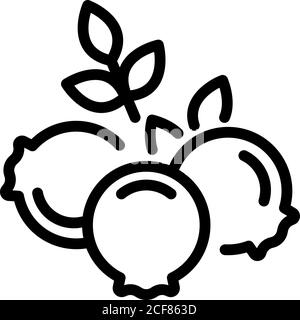 Bergasche Symbol, Umriss Stil Stock Vektor