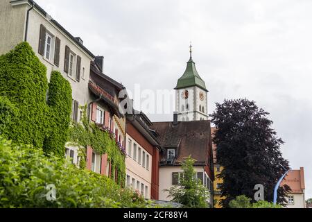 Kirche St. Martin in der historischen Stadt in Deutschland, Wangen Stockfoto